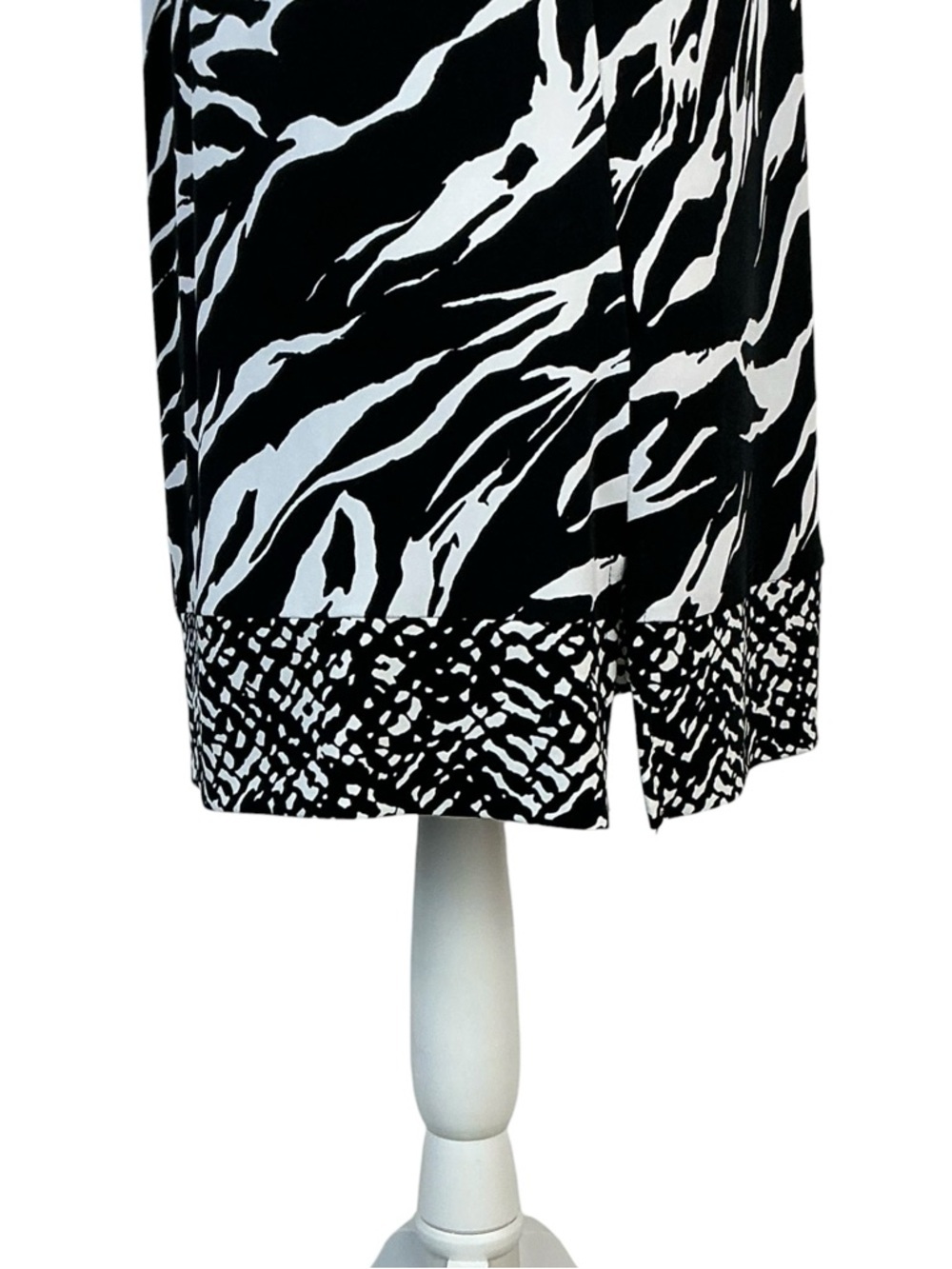 Zebra Animal Print Top Sleeveless Kehole Tunic Tank Blouse Black White Large - Picture 13 of 16